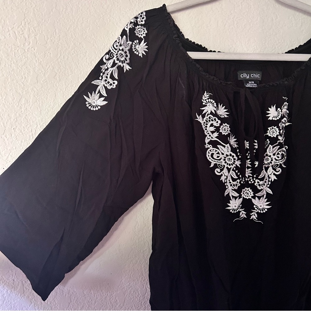 City Chic embroidered top